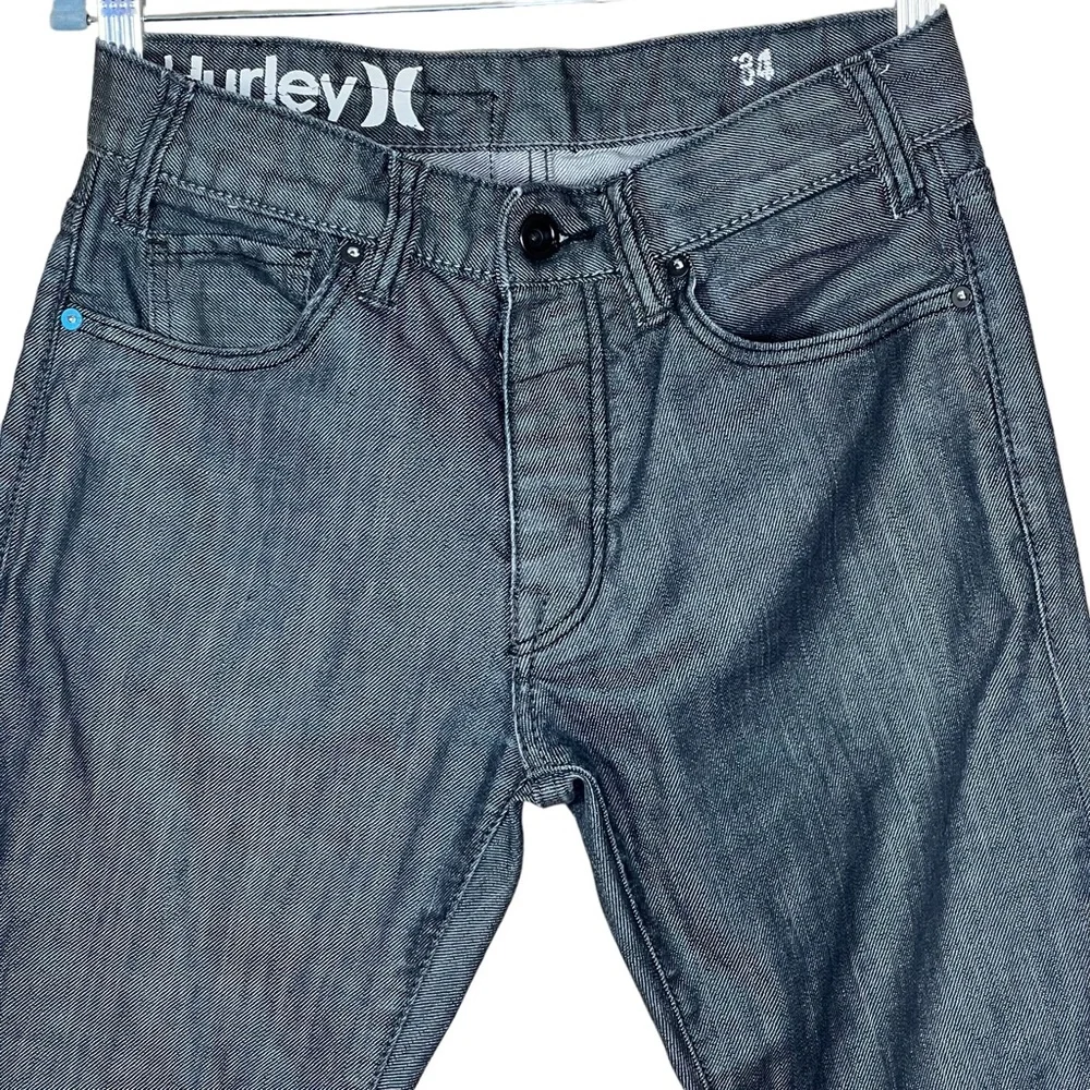 Hurley Men’s ‘84 Slim Gray/Black Button Fly Jeans Size 30 EUC - Picture 2 of 11
